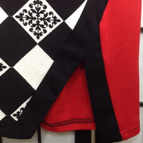 Homeyee Checkered Sleeveless Red Dress Size 8 - Picture 8 of 8